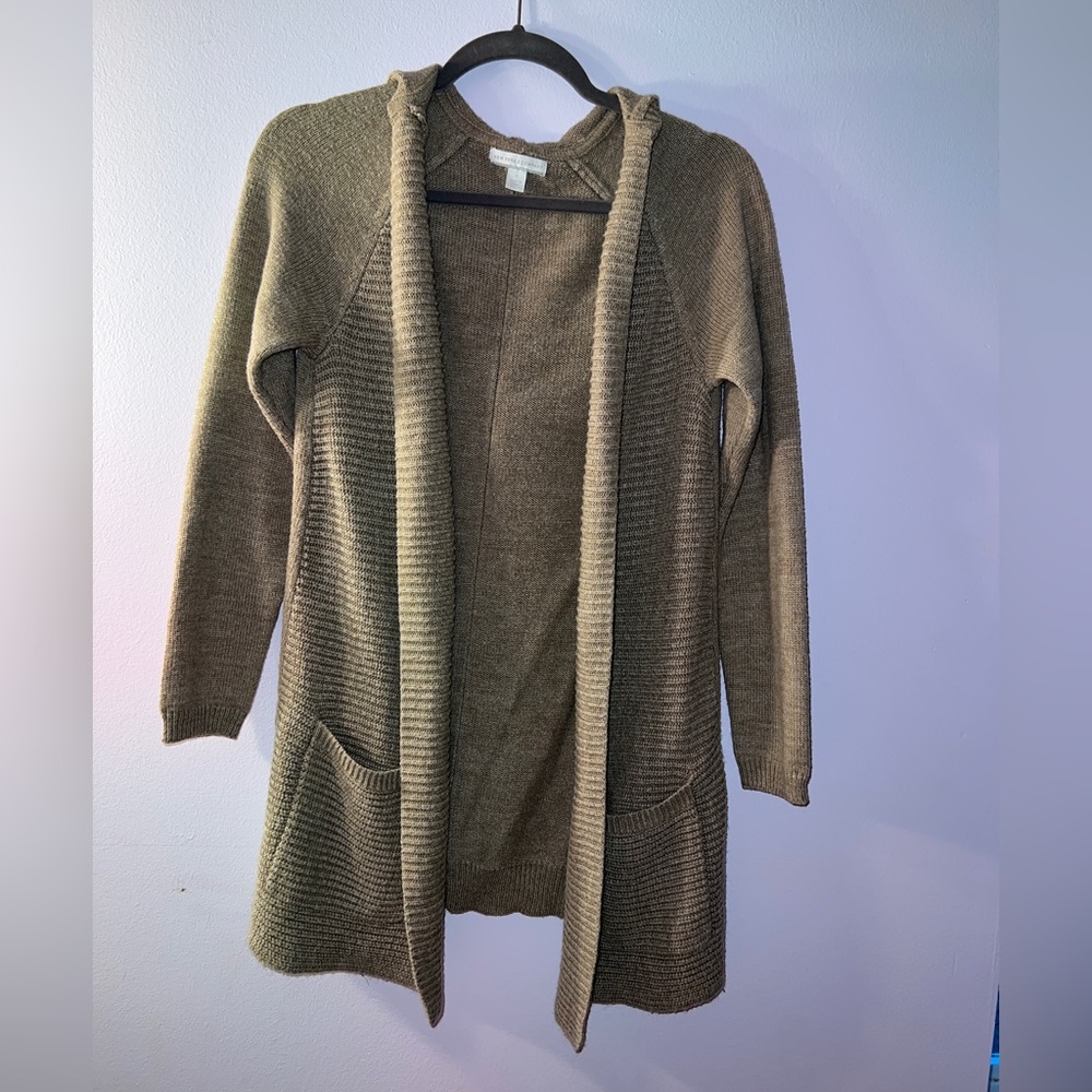 Hooded tan cardigan